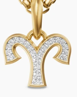 Aries Amulet 18K Yellow Gold with Diamonds, 13mm