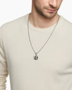 Aries Amulet Sterling Silver with 18K Yellow Gold, 23mm