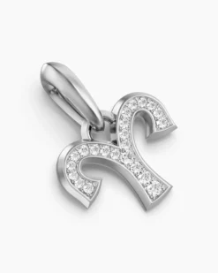 Aries Amulet Sterling Silver with Diamonds, 13mm