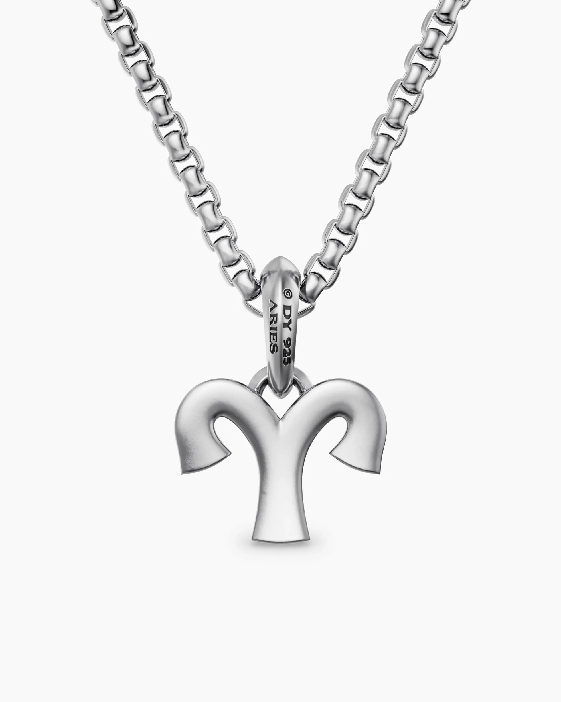 Aries Amulet Sterling Silver with Diamonds, 13mm
