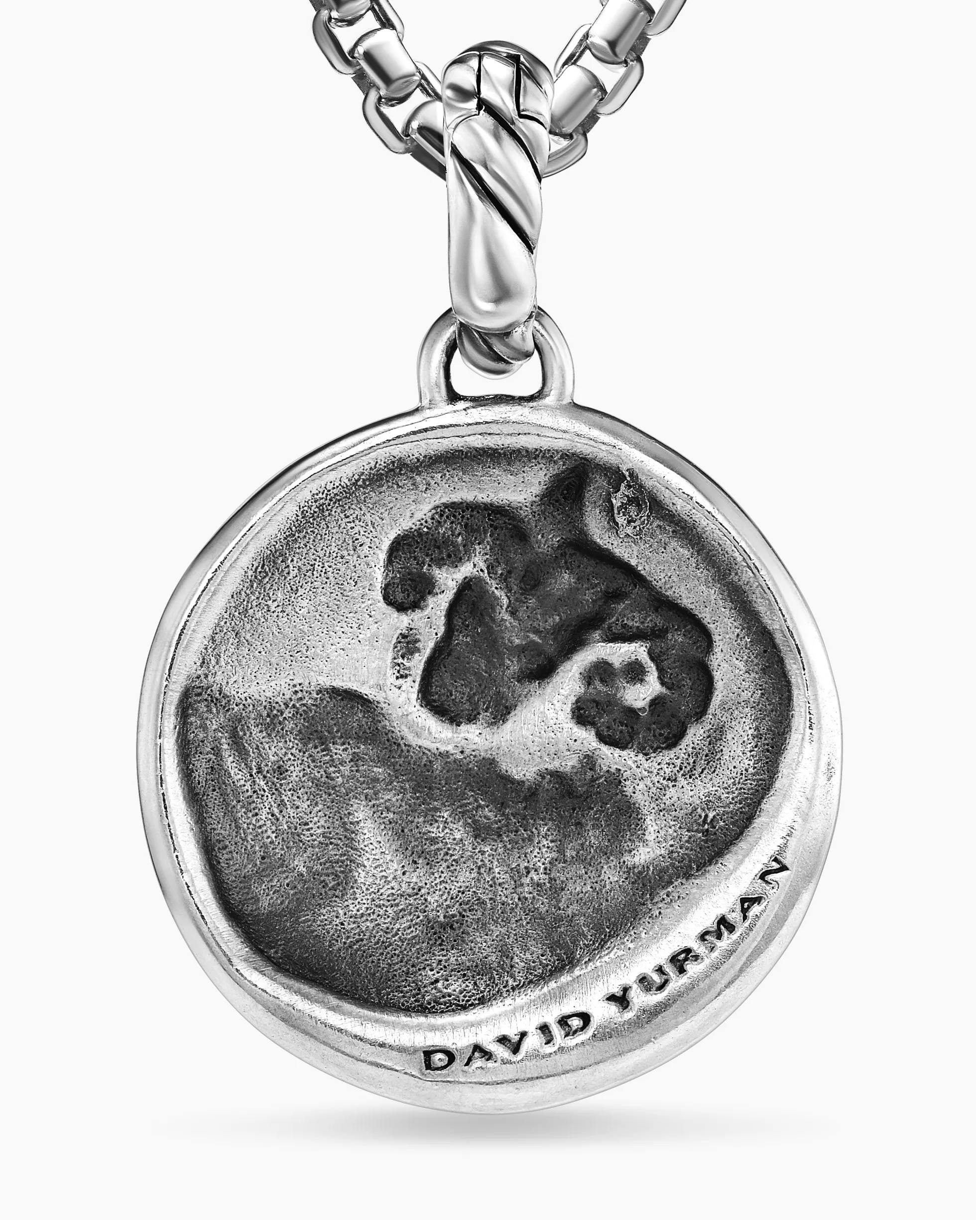 Aries Amulet Sterling Silver with 18K Yellow Gold and Diamonds, 19mm