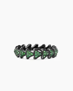 Armory® Band Ring Black Titanium with Tsavorites, 6.2mm