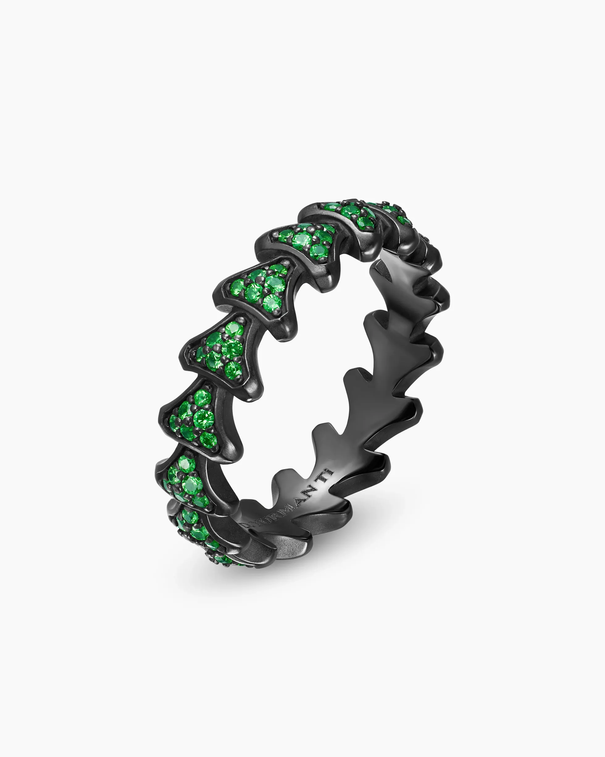 Armory® Band Ring Black Titanium with Tsavorites, 6.2mm