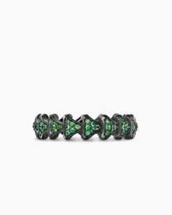 Armory® Band Ring Black Titanium with Tsavorites, 6.2mm