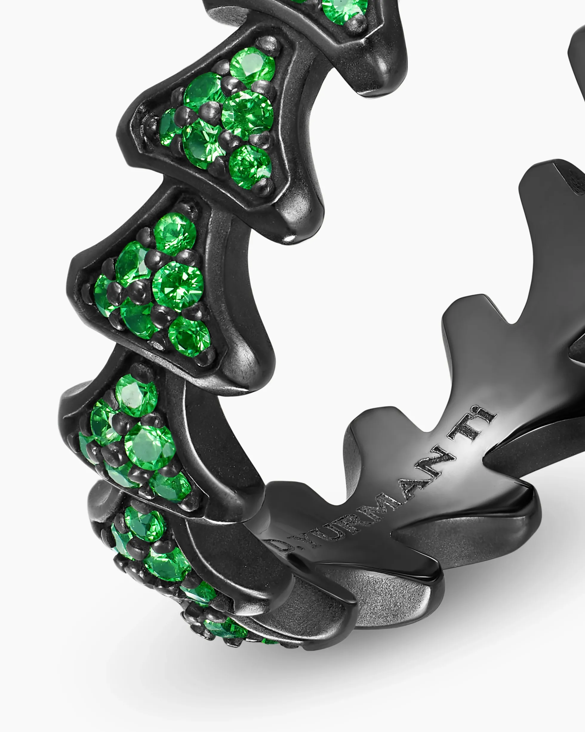 Armory® Band Ring Black Titanium with Tsavorites, 6.2mm