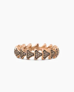 Armory® Band Ring 18K Rose Gold with Cognac Diamonds, 6.2mm