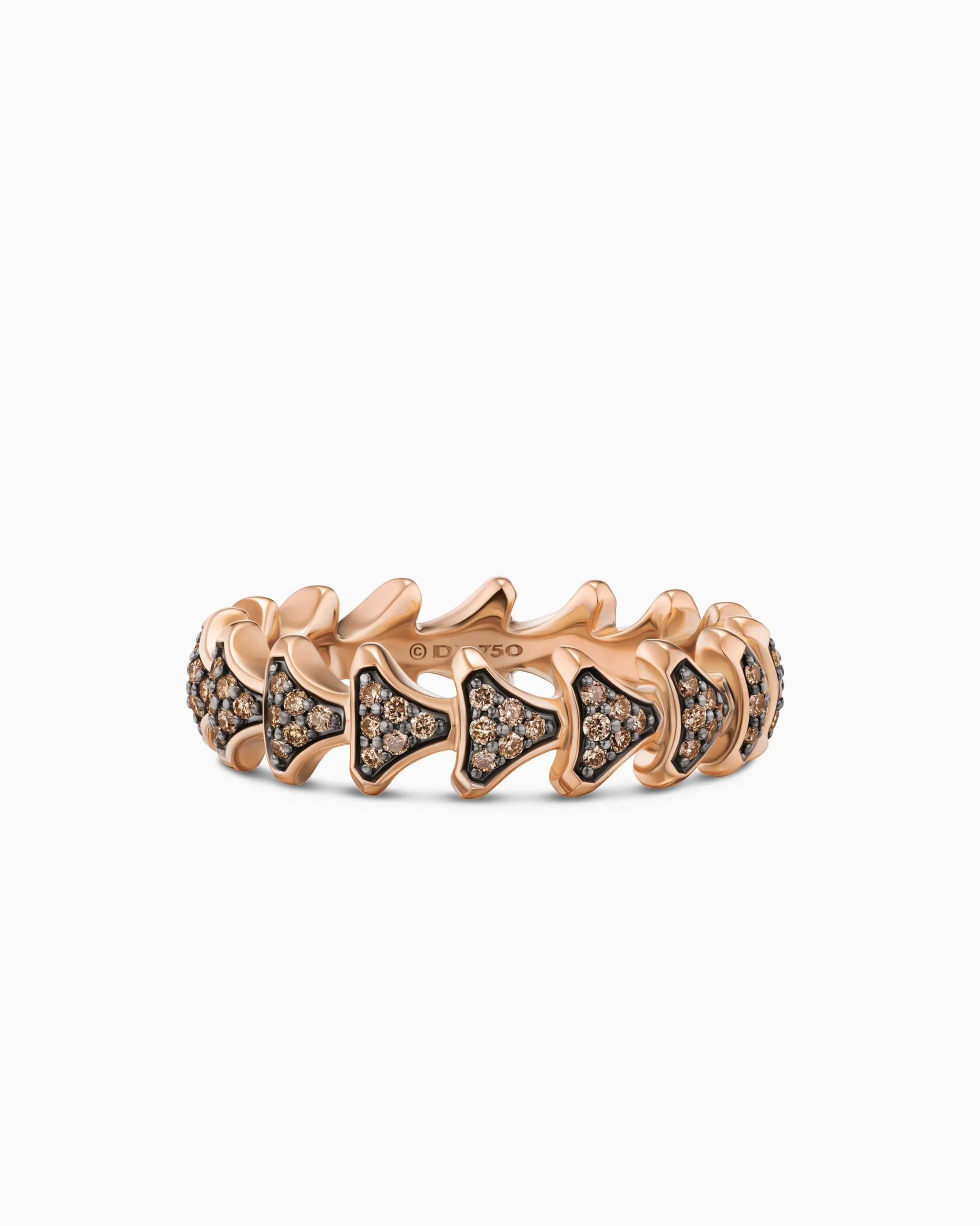 Armory® Band Ring 18K Rose Gold with Cognac Diamonds, 6.2mm