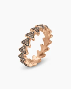 Armory® Band Ring 18K Rose Gold with Cognac Diamonds, 6.2mm