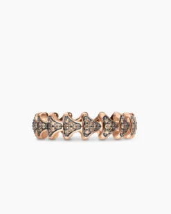 Armory® Band Ring 18K Rose Gold with Cognac Diamonds, 6.2mm