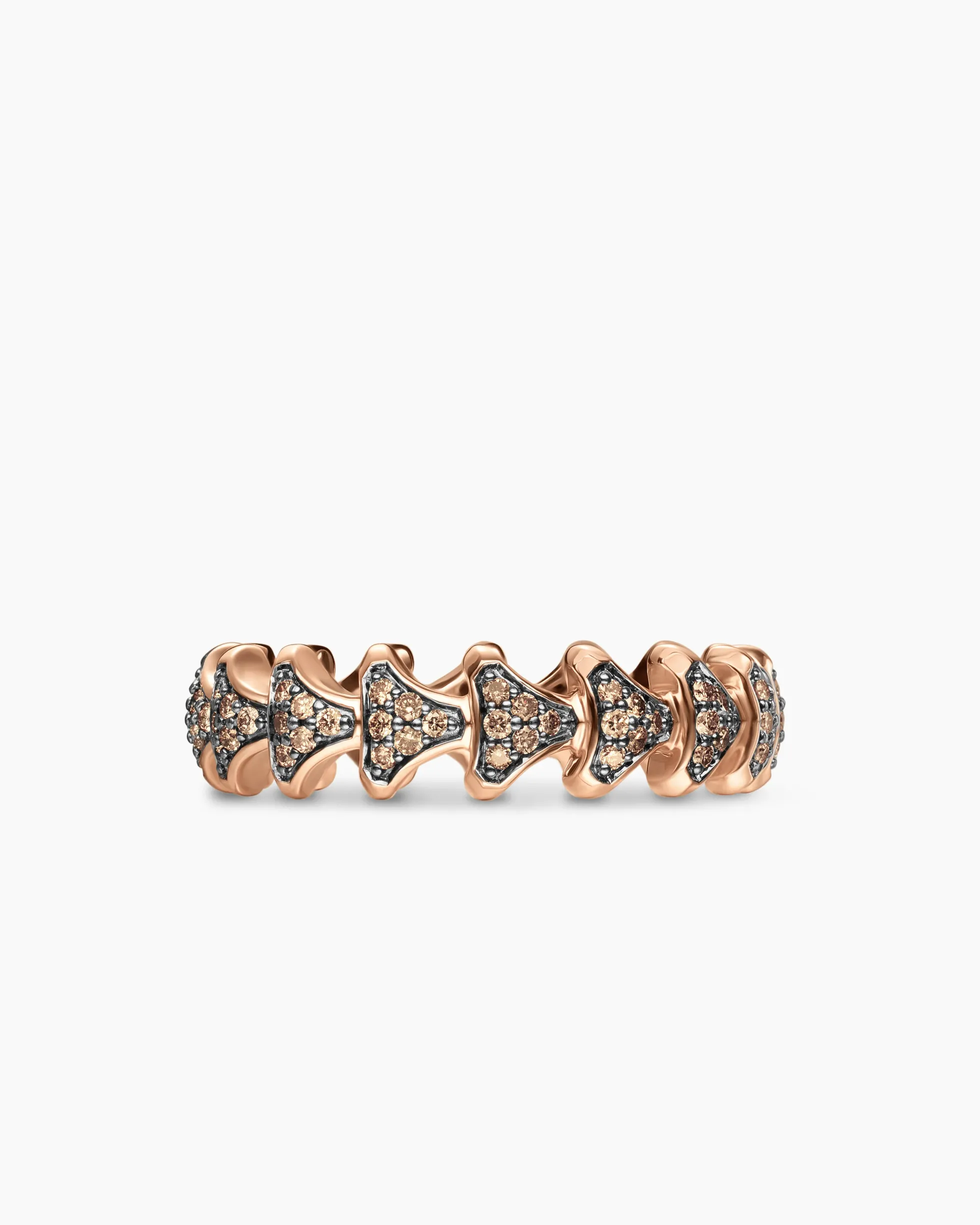 Armory® Band Ring 18K Rose Gold with Cognac Diamonds, 6.2mm
