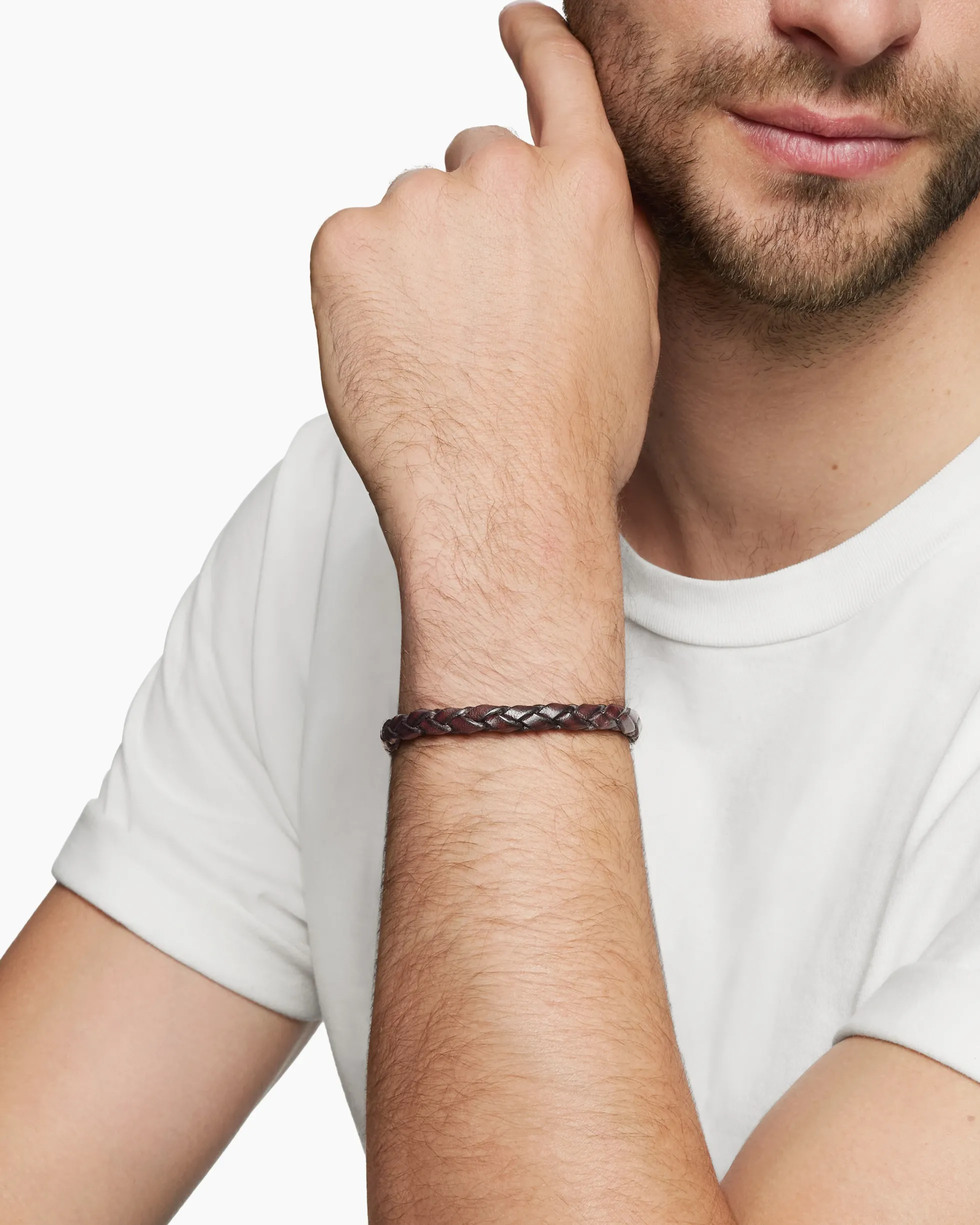 Armory® Bracelet Brown Leather with Sterling Silver, 10.7mm