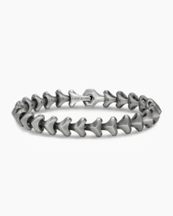 Armory® Link Bracelet Anthracite Titanium with Sterling Silver, 9.5mm