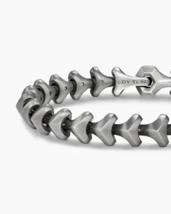 Armory® Link Bracelet Anthracite Titanium with Sterling Silver, 9.5mm