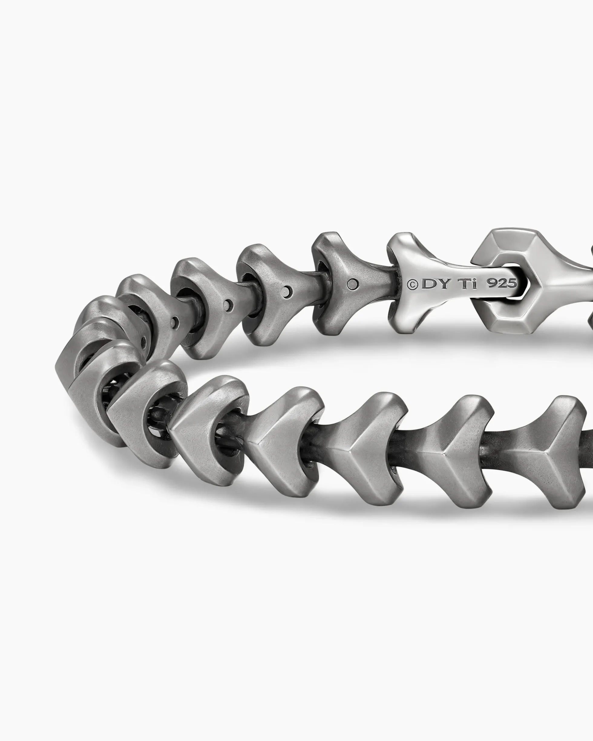 Armory® Link Bracelet Anthracite Titanium with Sterling Silver, 9.5mm