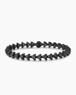Armory® Link Bracelet Black Titanium with Black Diamonds, 7.5mm