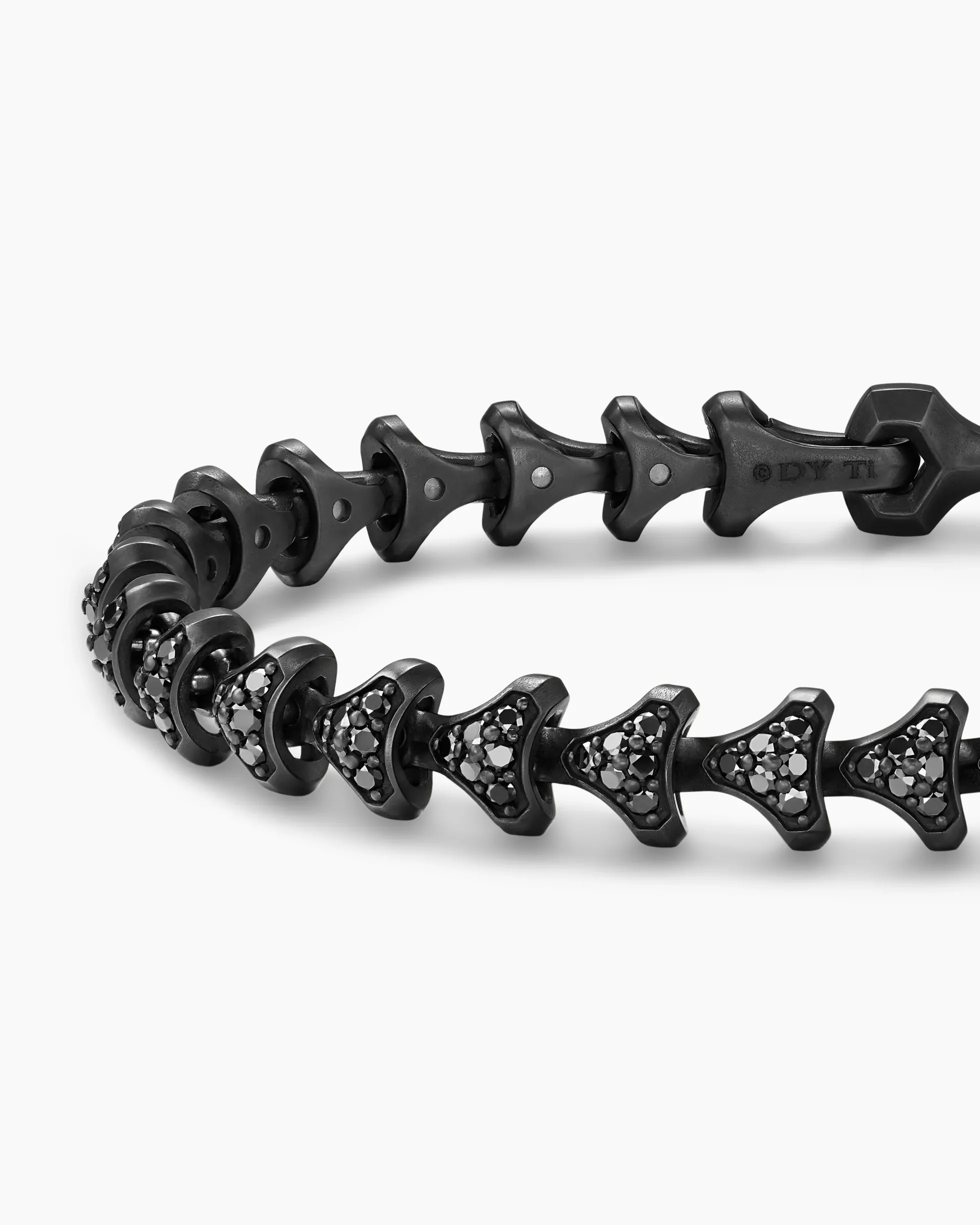 Armory® Link Bracelet Black Titanium with Black Diamonds, 7.5mm
