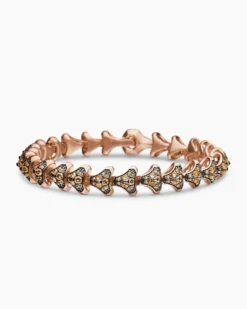 Armory® Link Bracelet 18K Rose Gold with Cognac Diamonds, 9.5mm