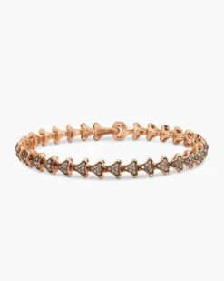 Armory® Link Bracelet 18K Rose Gold with Cognac Diamonds, 7.5mm