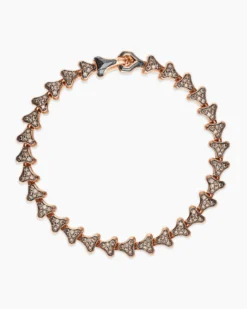 Armory® Link Bracelet 18K Rose Gold with Cognac Diamonds, 7.5mm