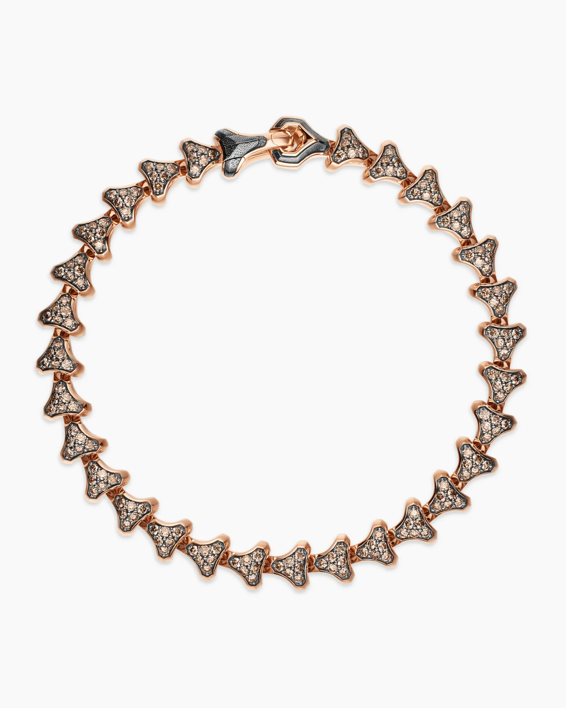 Armory® Link Bracelet 18K Rose Gold with Cognac Diamonds, 7.5mm