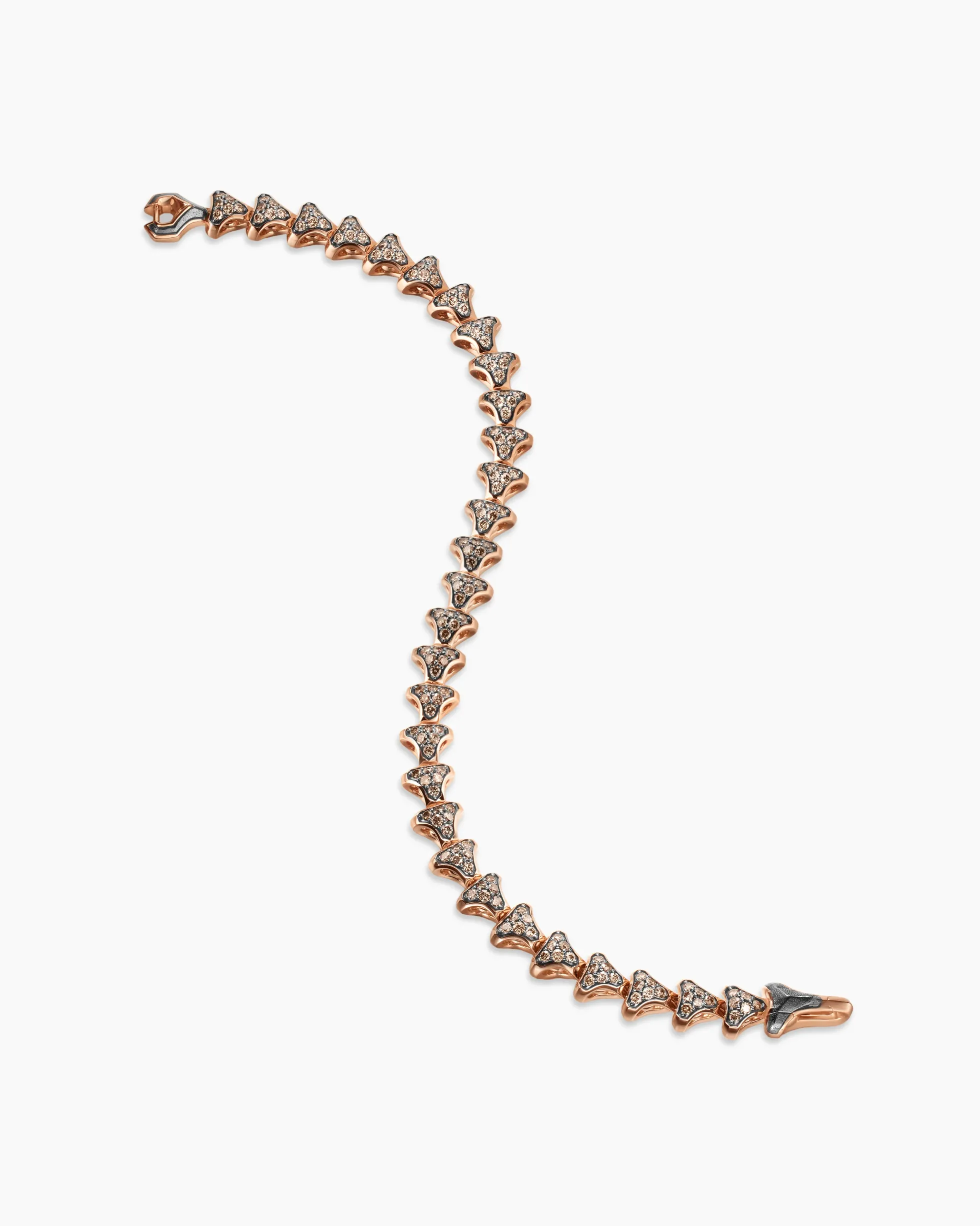 Armory® Link Bracelet 18K Rose Gold with Cognac Diamonds, 7.5mm
