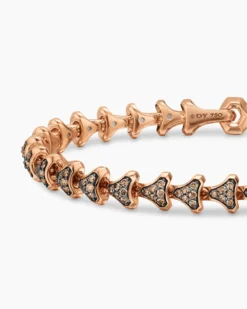 Armory® Link Bracelet 18K Rose Gold with Cognac Diamonds, 7.5mm