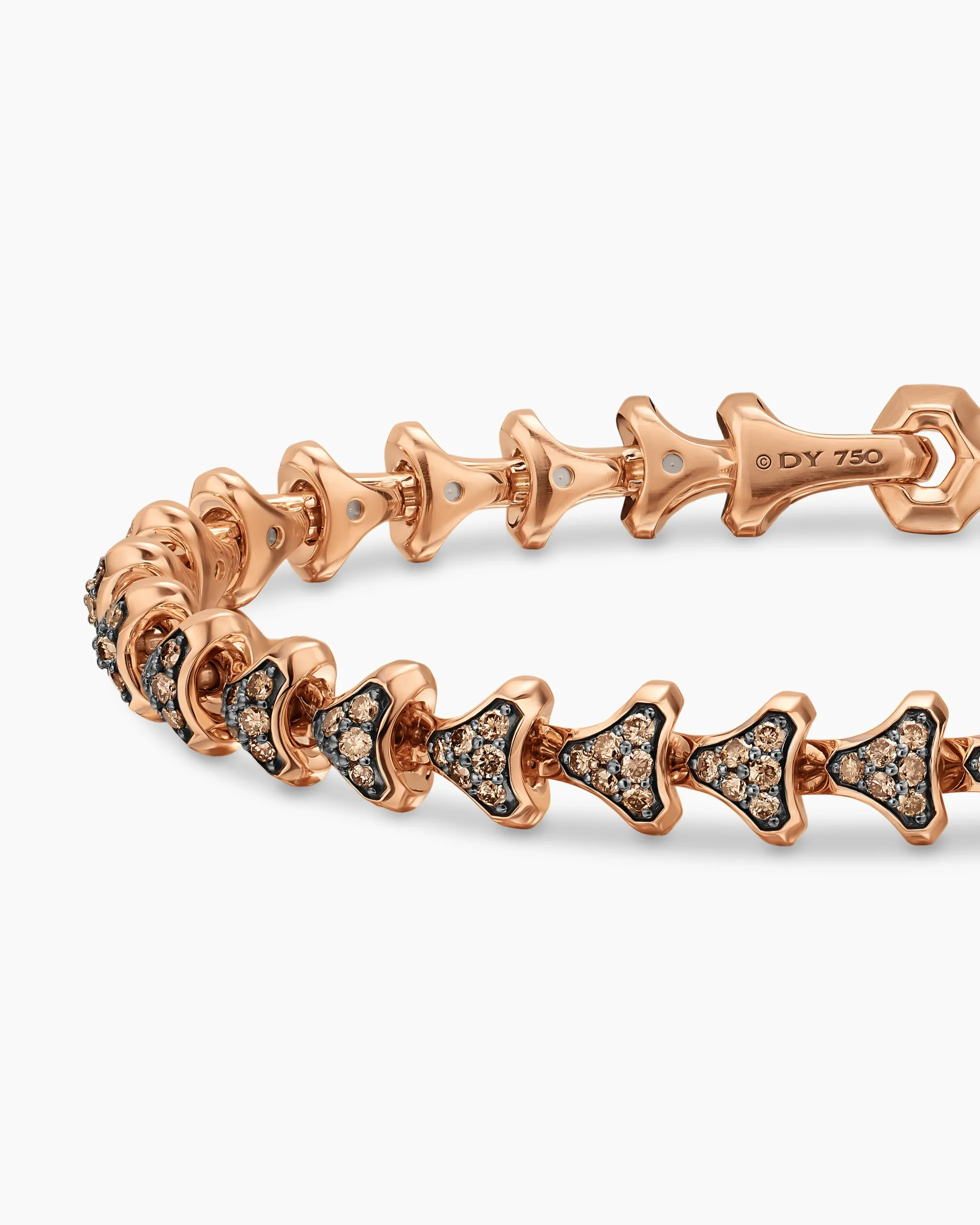Armory® Link Bracelet 18K Rose Gold with Cognac Diamonds, 7.5mm