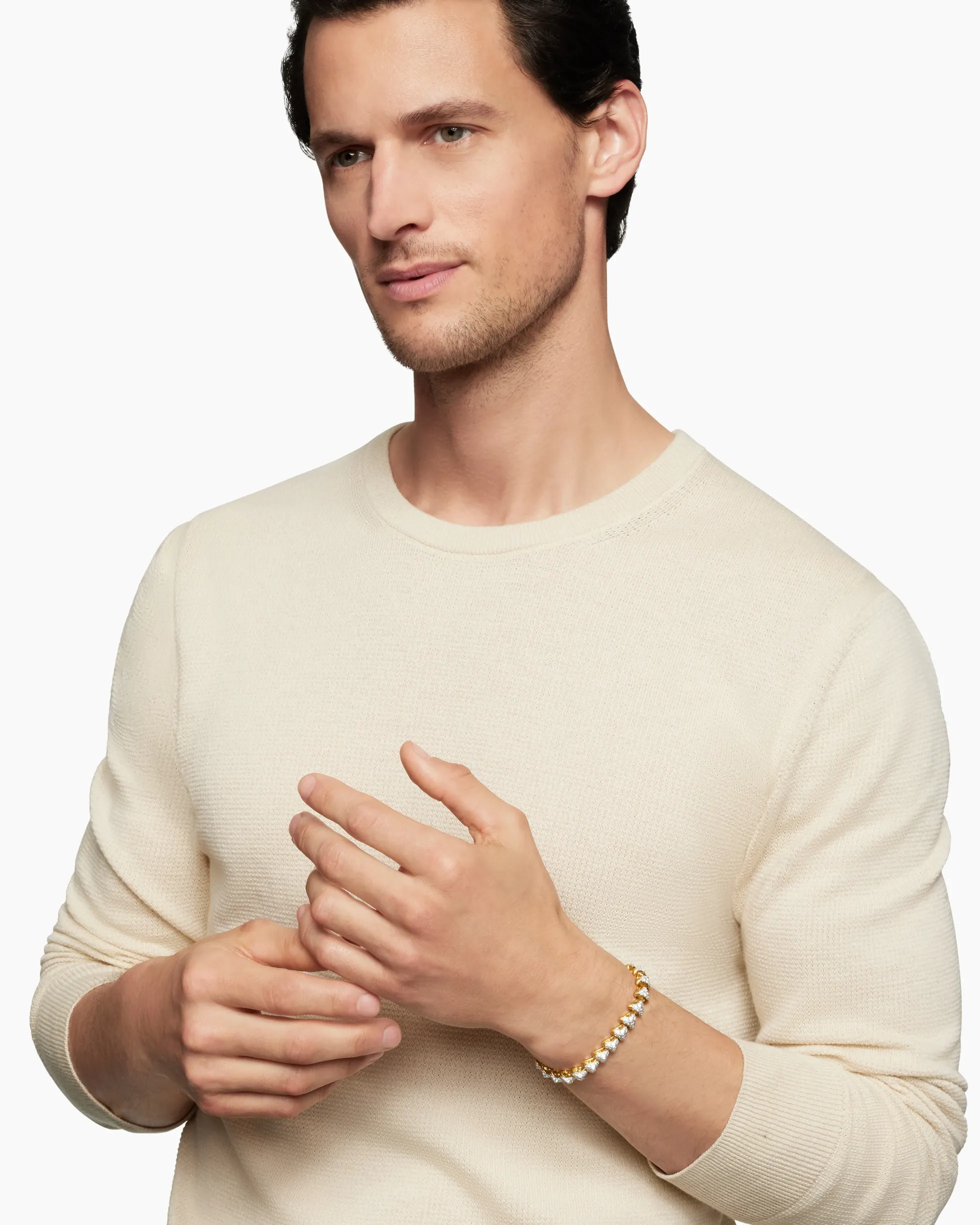 Armory® Link Bracelet 18K Yellow Gold with Diamonds, 9.5mm