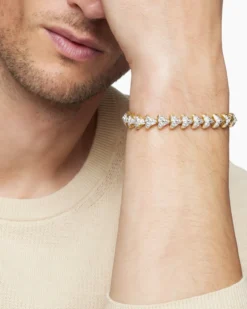 Armory® Link Bracelet 18K Yellow Gold with Diamonds, 9.5mm