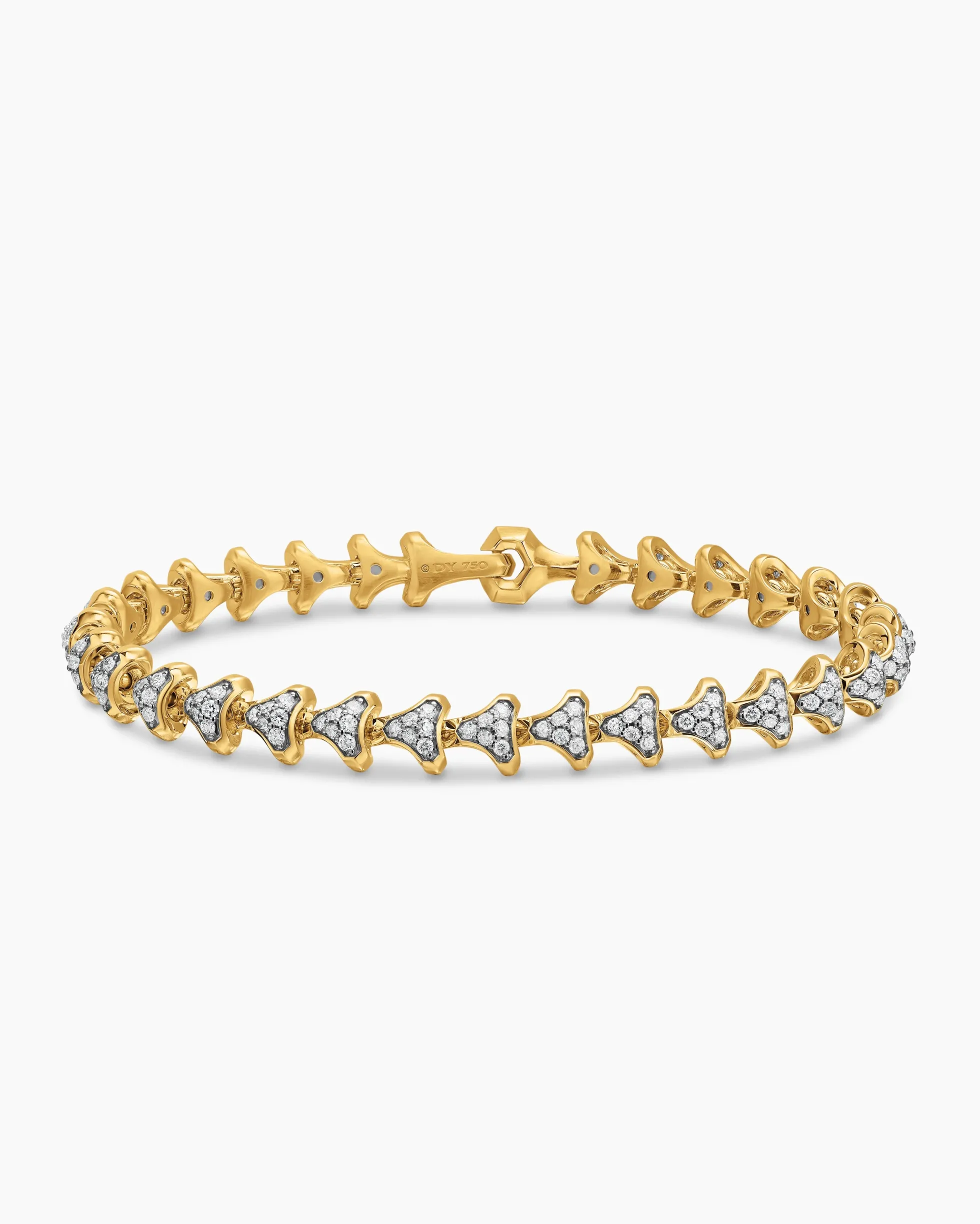 Armory® Link Bracelet 18K Yellow Gold with Diamonds, 7.5mm