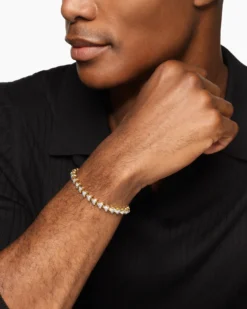 Armory® Link Bracelet 18K Yellow Gold with Diamonds, 7.5mm