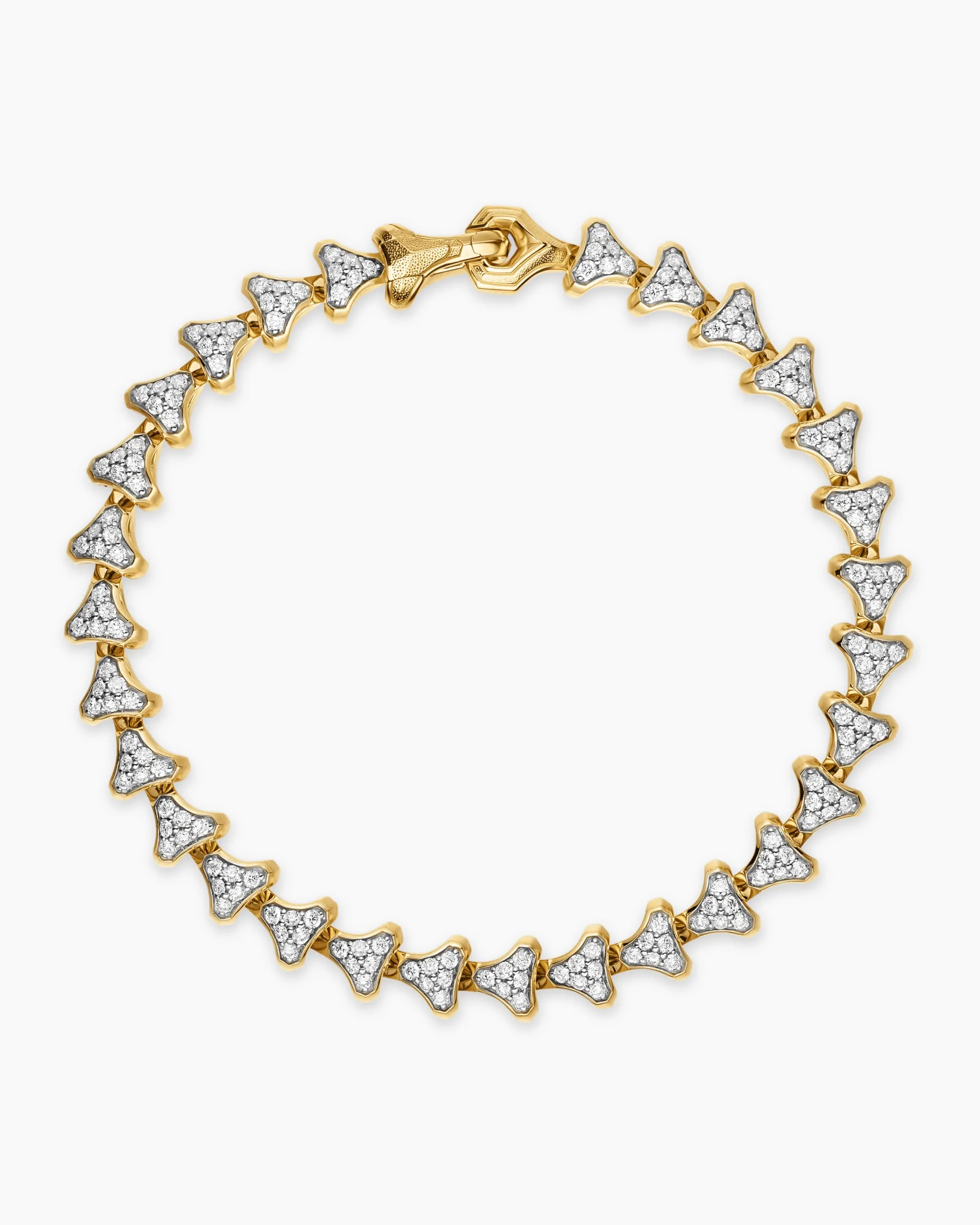 Armory® Link Bracelet 18K Yellow Gold with Diamonds, 7.5mm