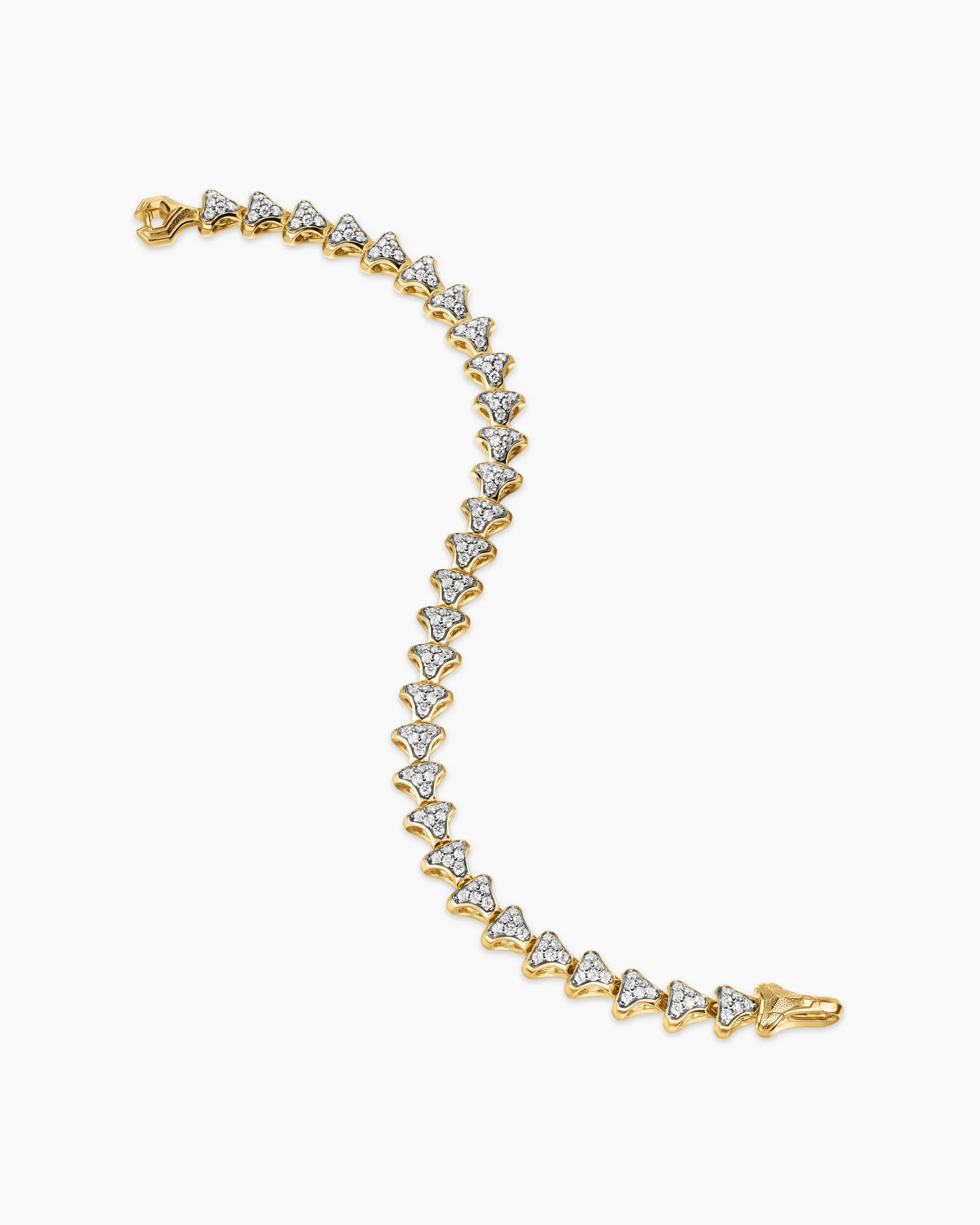 Armory® Link Bracelet 18K Yellow Gold with Diamonds, 7.5mm