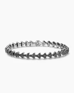 Armory® Link Bracelet Sterling Silver with Black Diamonds, 7.5mm