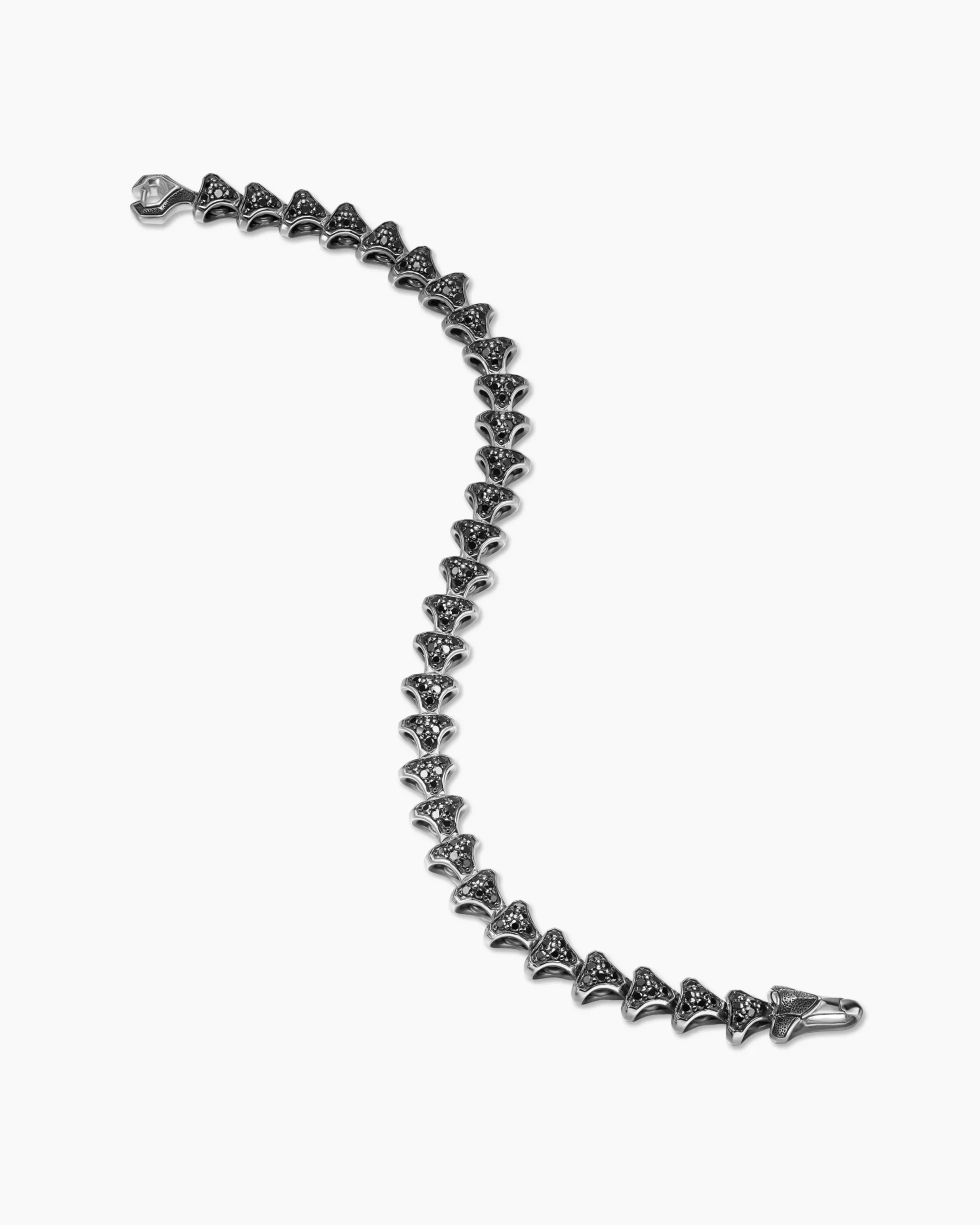 Armory® Link Bracelet Sterling Silver with Black Diamonds, 7.5mm