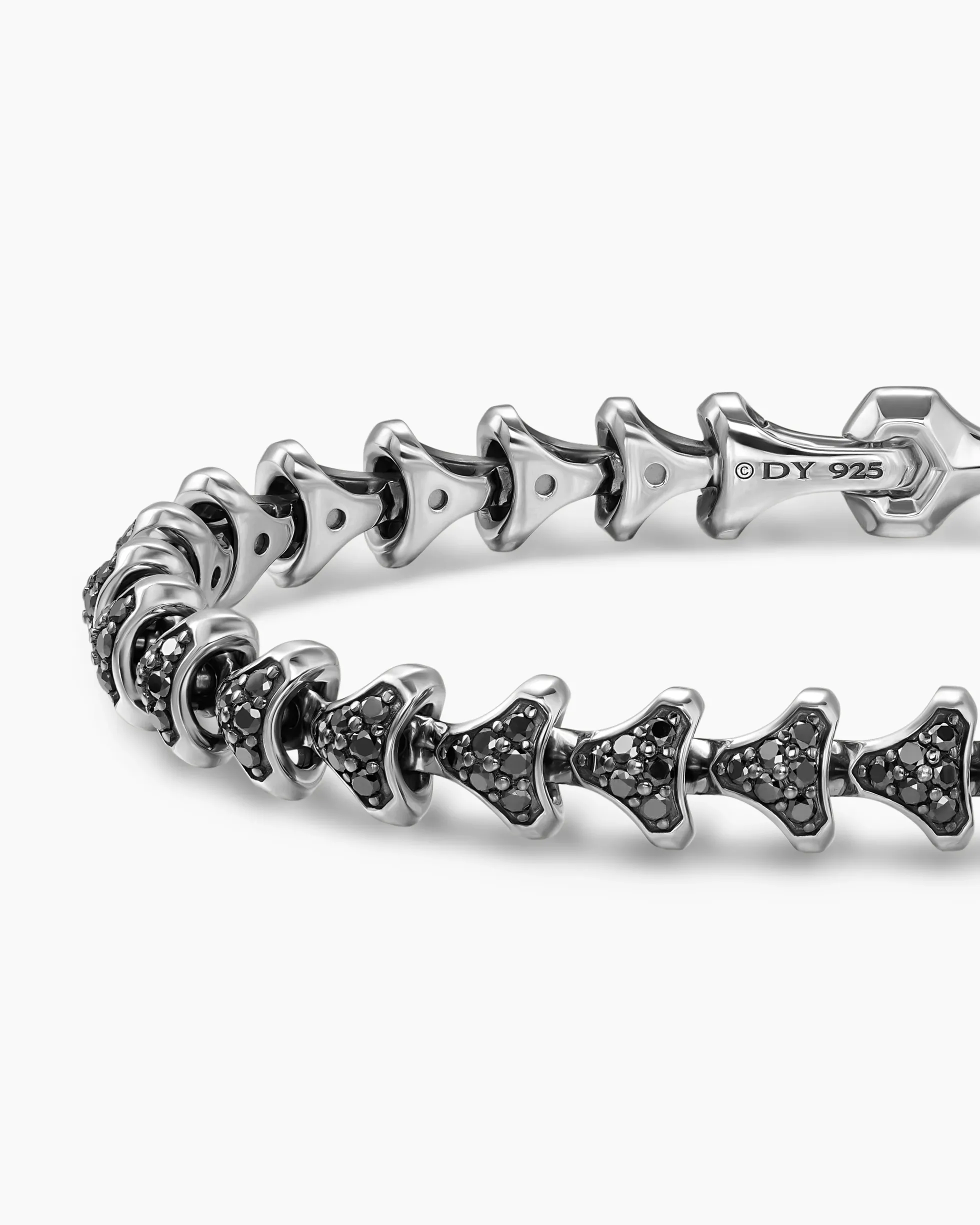 Armory® Link Bracelet Sterling Silver with Black Diamonds, 7.5mm