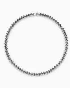 Armory® Necklace Anthracite Titanium with Sterling Silver, 9.5mm