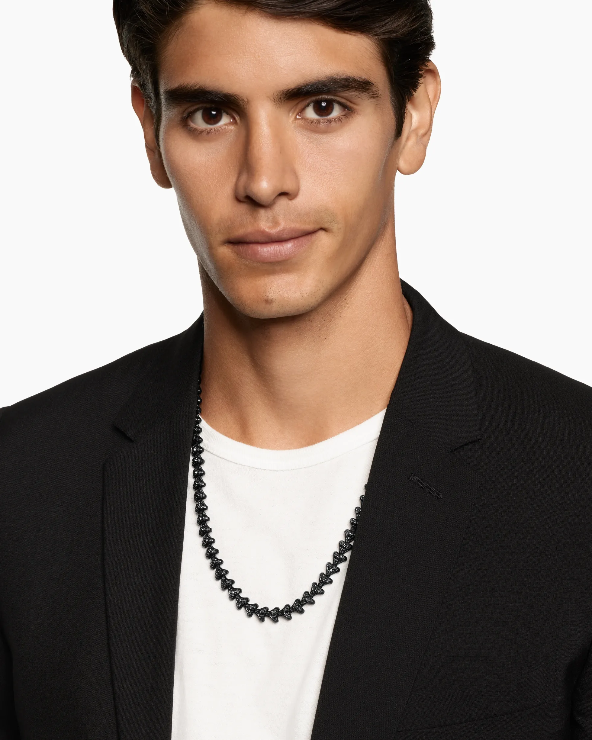 Armory® Necklace Black Titanium with Black Diamonds, 9.5mm