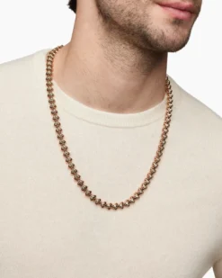 Armory® Necklace 18K Rose Gold with Cognac Diamonds, 9.5mm