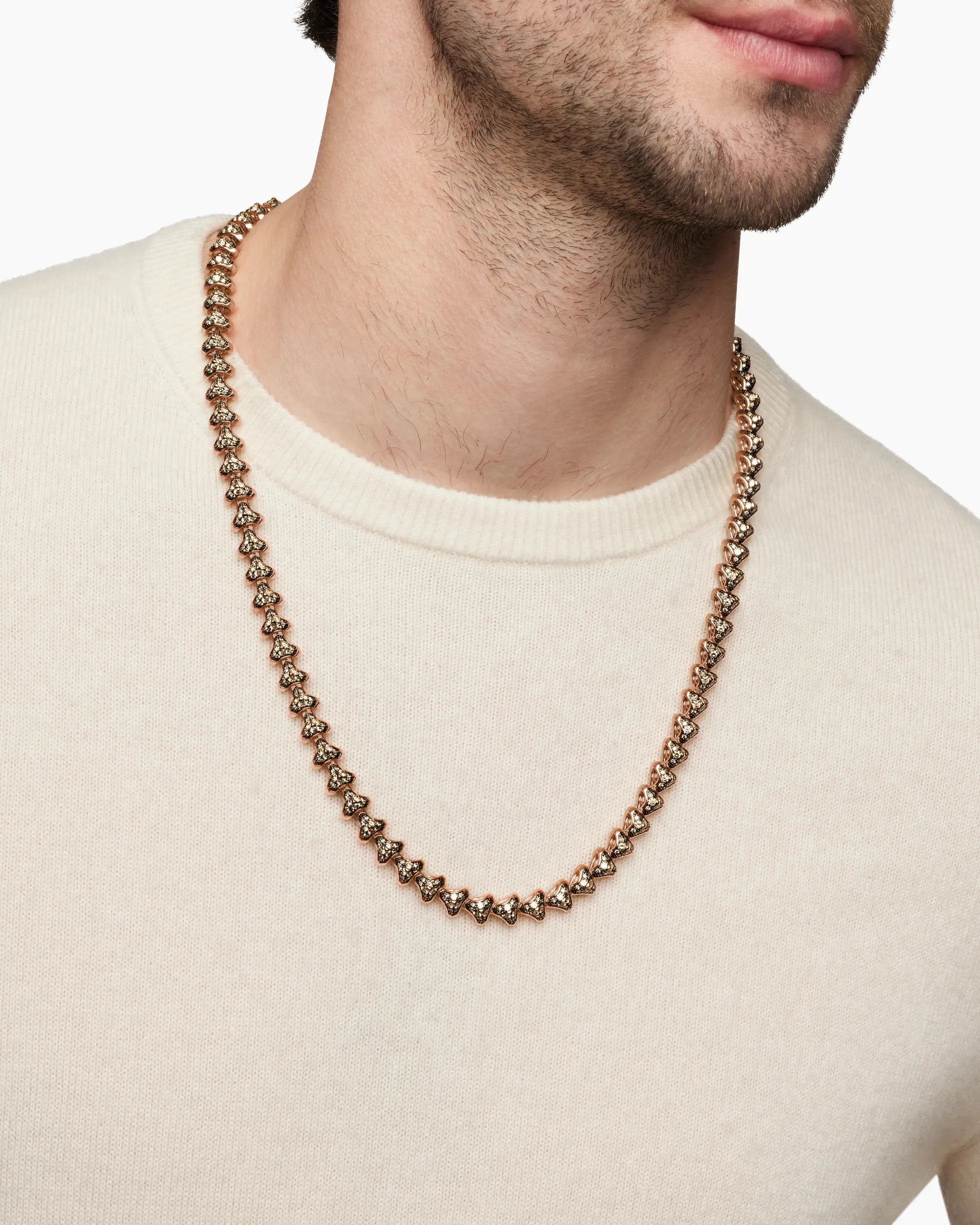 Armory® Necklace 18K Rose Gold with Cognac Diamonds, 9.5mm