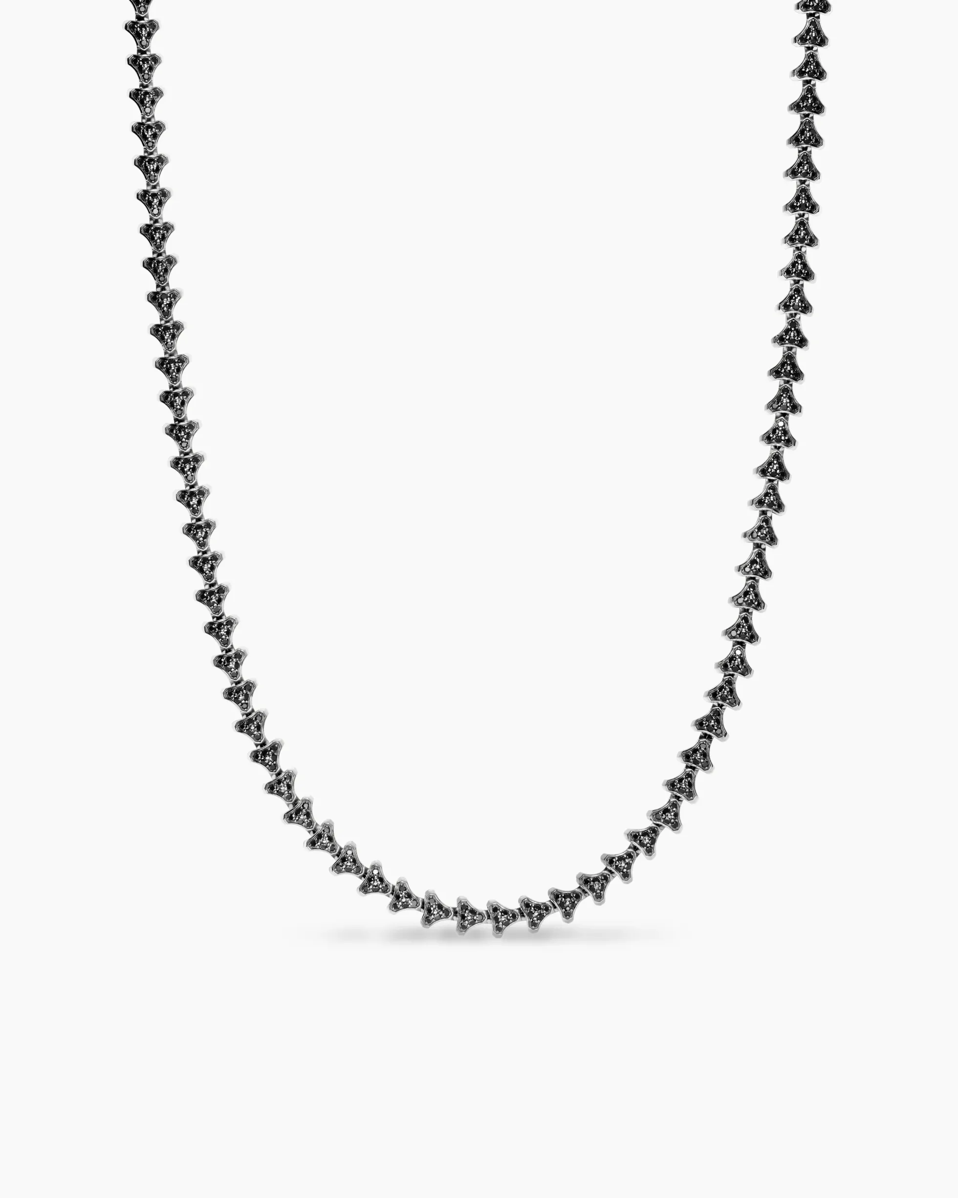Armory® Necklace Sterling Silver with Black Diamonds, 7.5mm