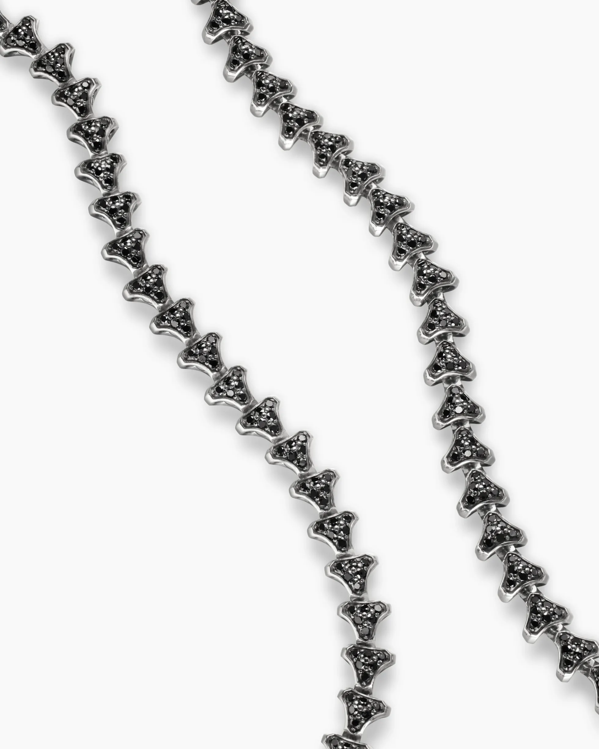 Armory® Necklace Sterling Silver with Black Diamonds, 7.5mm