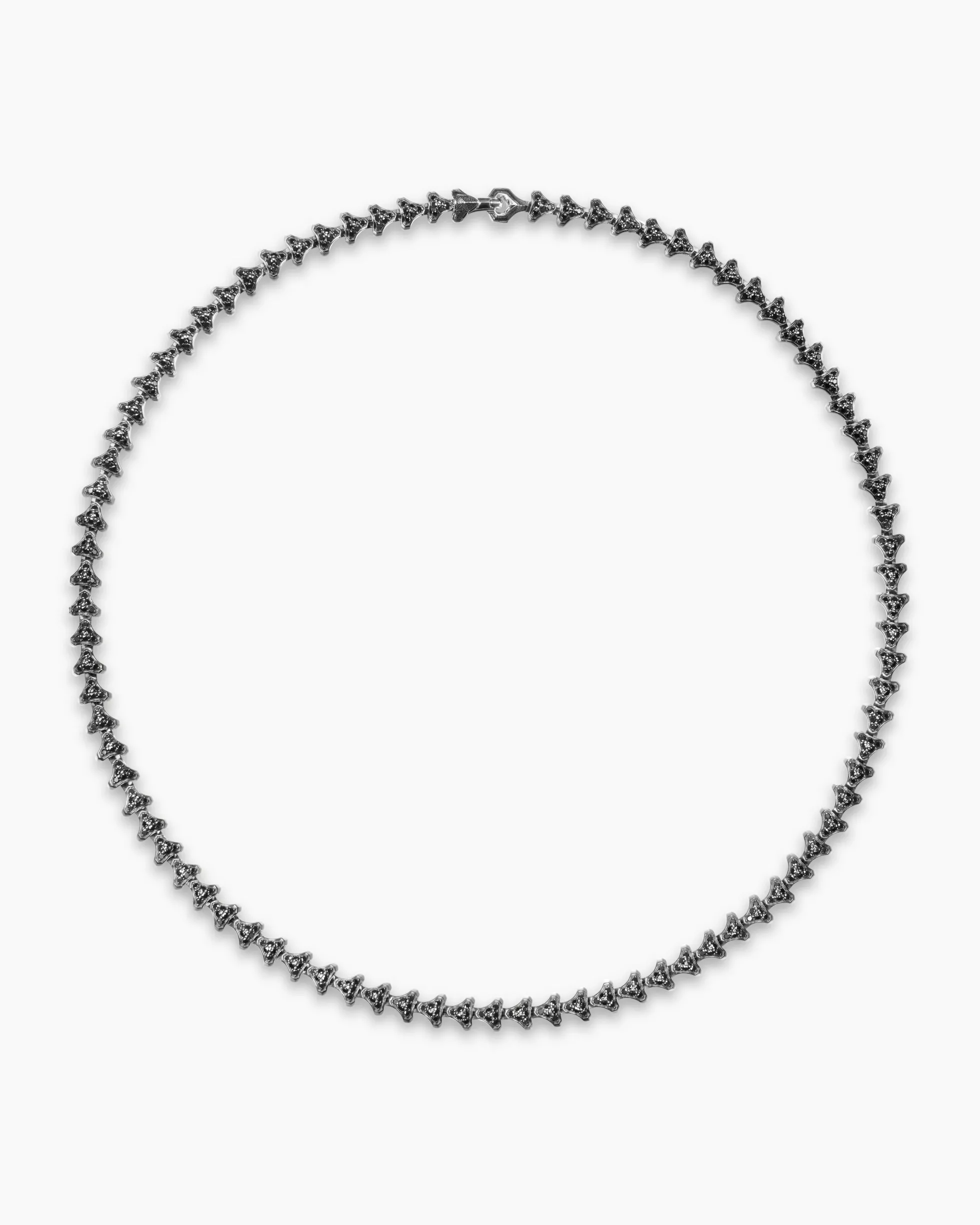 Armory® Necklace Sterling Silver with Black Diamonds, 7.5mm
