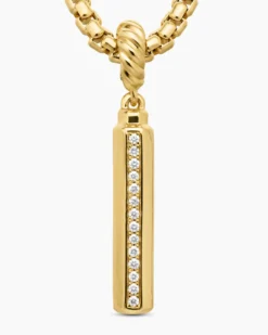 Barrel Amulet 18K Yellow Gold with Diamonds, 20mm