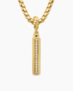 Barrel Amulet 18K Yellow Gold with Diamonds, 20mm