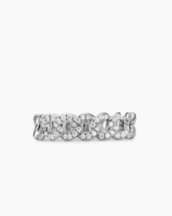 Belmont® Curb Link Band Ring Sterling Silver with Diamonds, 5mm
