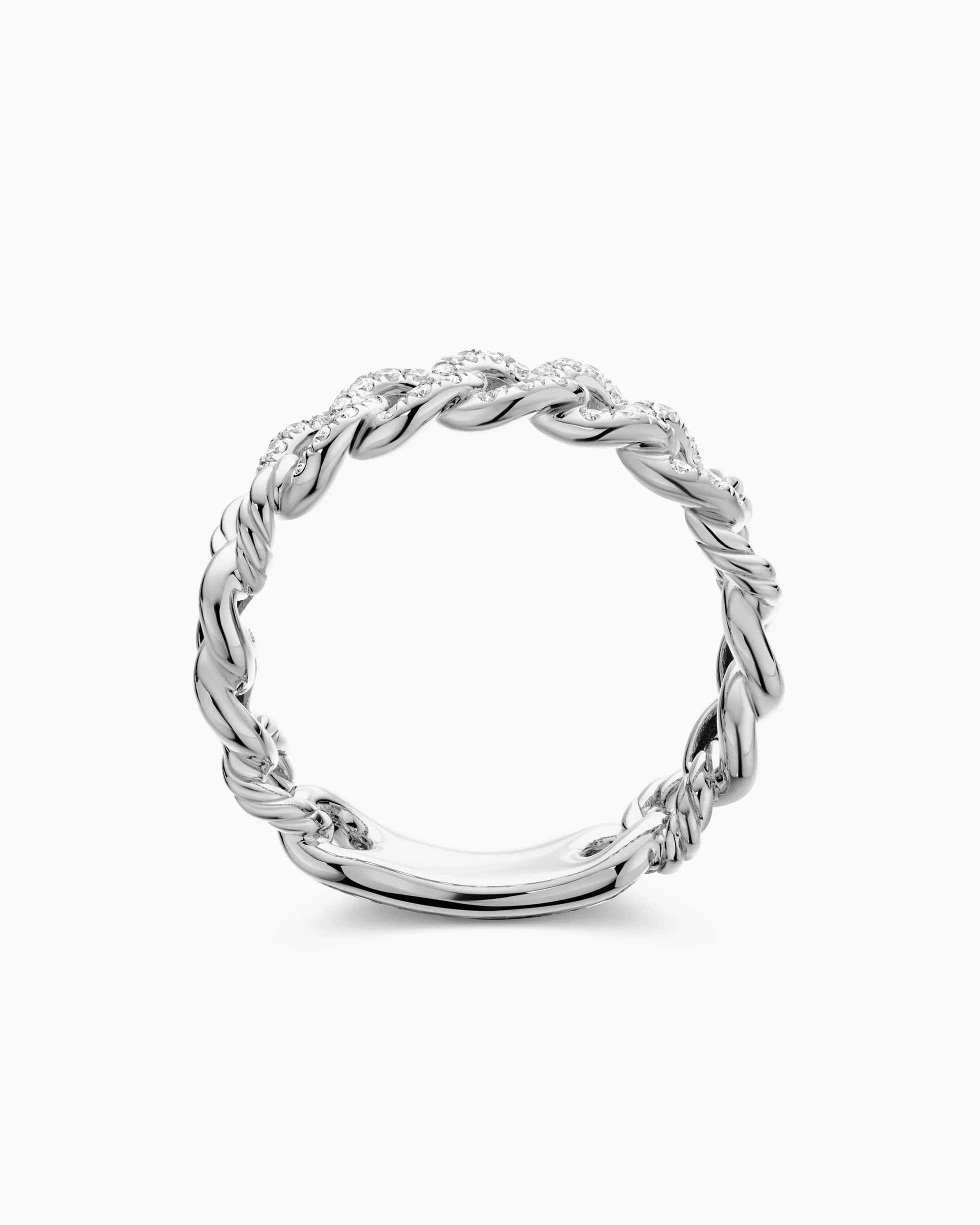 Belmont® Curb Link Band Ring Sterling Silver with Diamonds, 5mm