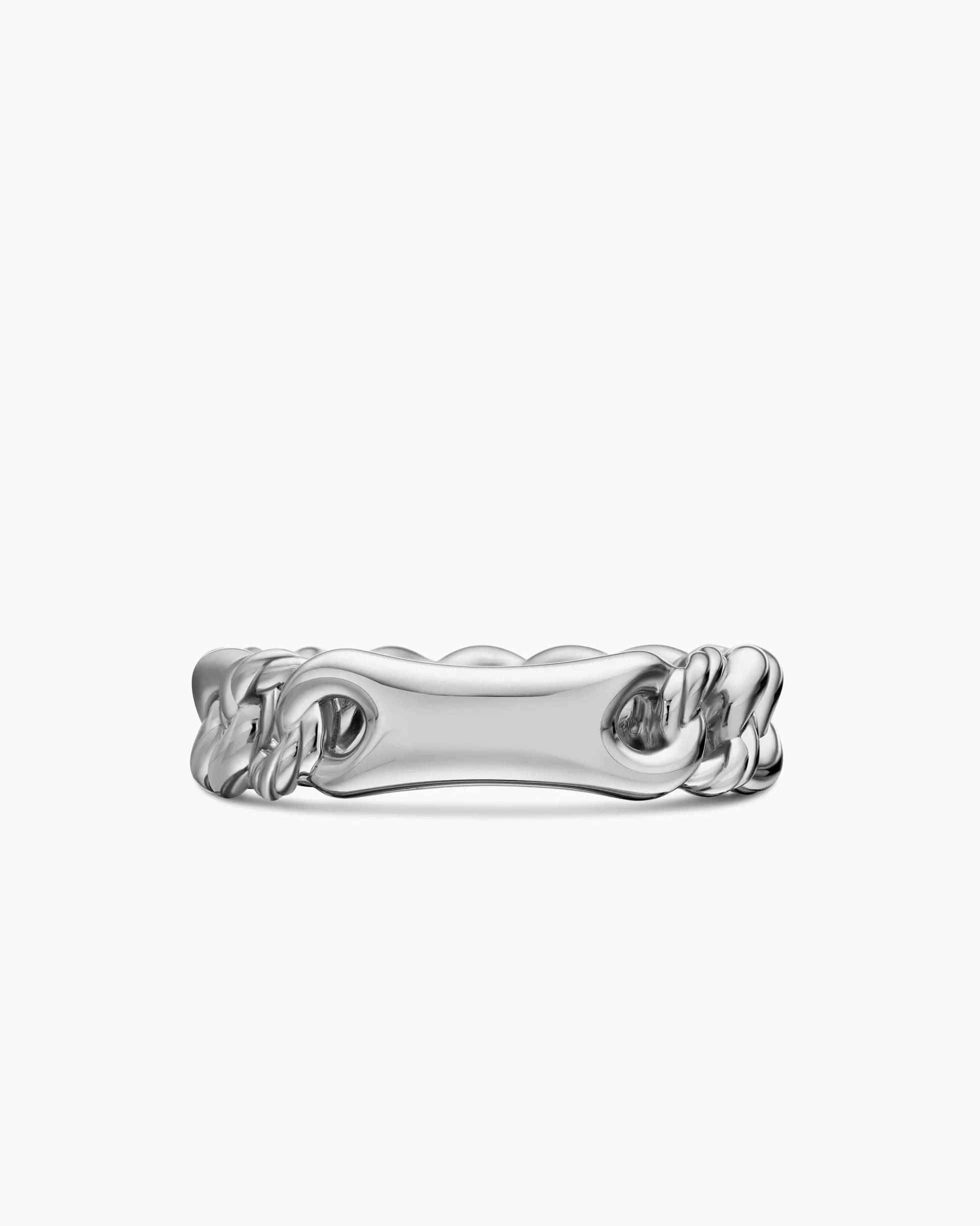 Belmont® Curb Link Band Ring Sterling Silver with Diamonds, 5mm