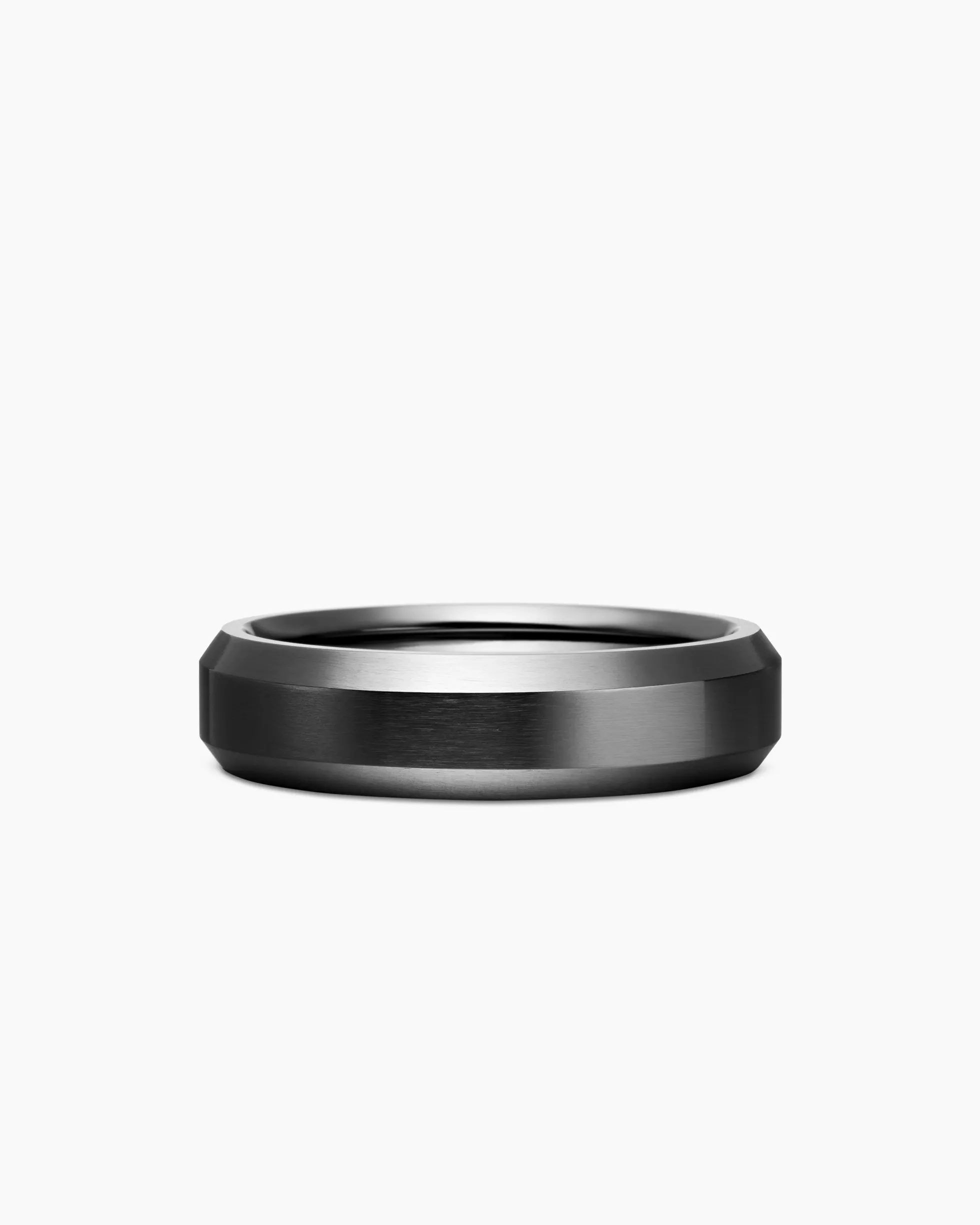 Beveled Band Ring Black Titanium, 6mm