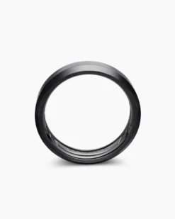 Beveled Band Ring Black Titanium, 6mm